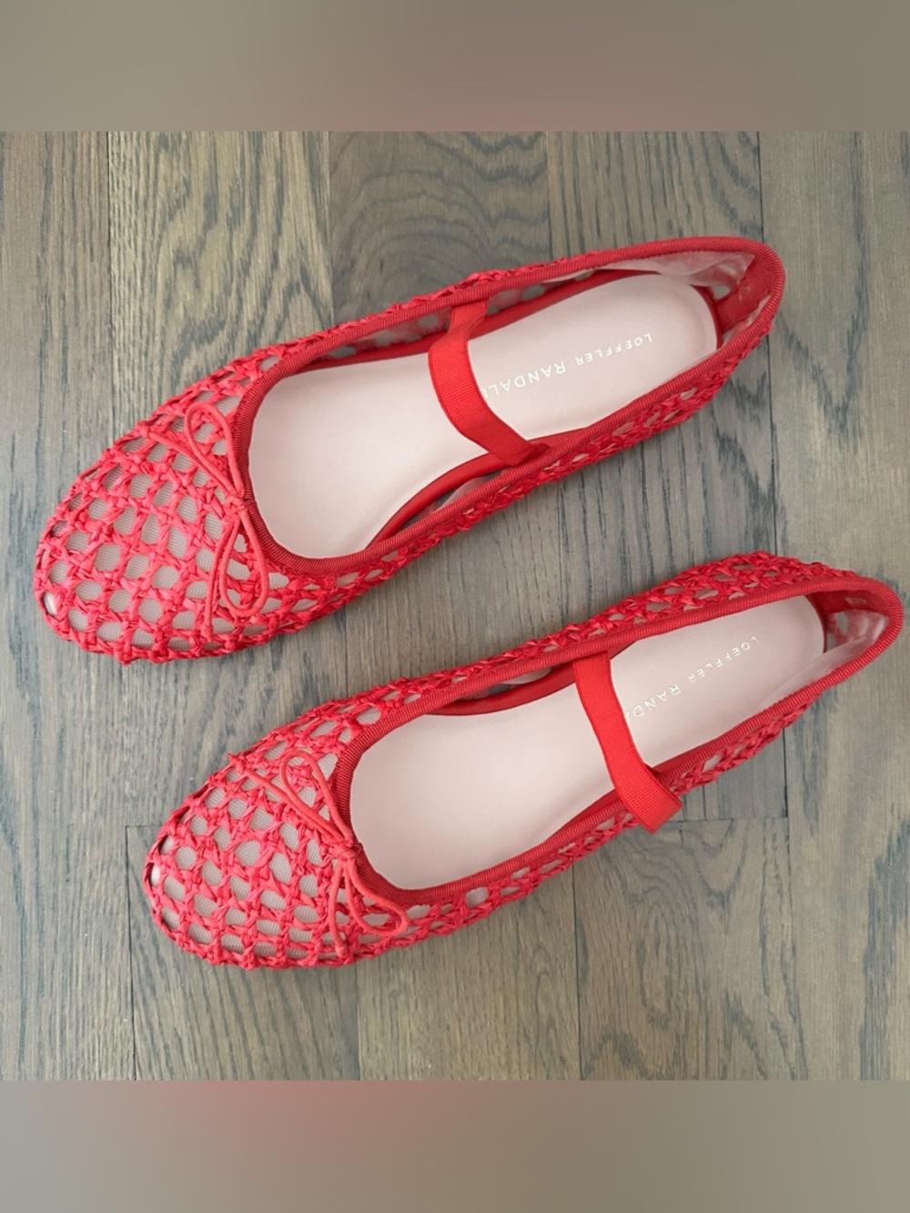 Like New Loeffler Randall Leonie Woven Soft Ballet Flats in Red Size 9B - Picture 4 of 8